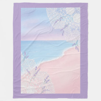 Modern Coastal Chic: Pink Sand & Lavender Dream Fleecefilt