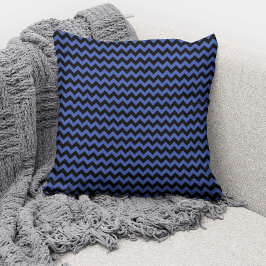 Modern Cobalt Blue Chevron Rand Mönster Kudde