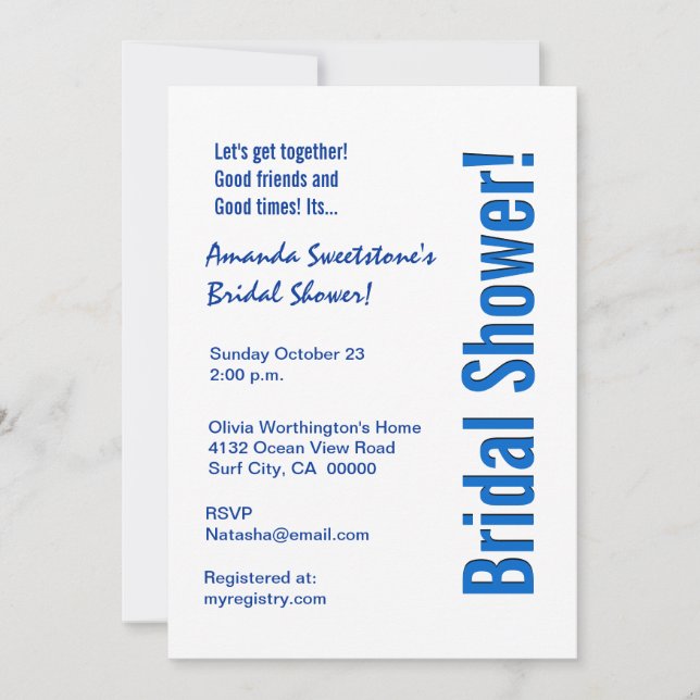 Modern Cobalt Blue Grunge Stars Möhippa V2 Inbjudningar (Framsida)