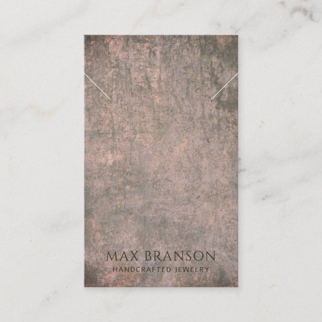Modern Coca Brown Necklace Visning Card Visitkort (Framsida)
