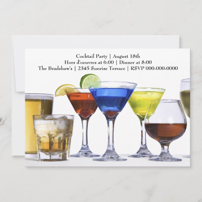 Modern Cocktail Cocktailfest Inbjudningar (Framsida)