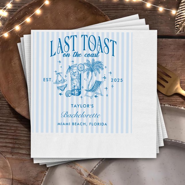 Modern Cocktail Party Blue Pappersservett (Skapare uppladdad)