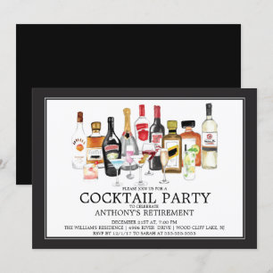 Modern Cocktail-Pension-partiinbjudan Inbjudningar