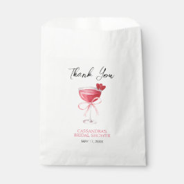Modern Cocktail Rosa Båge Bröllopsfest Tack