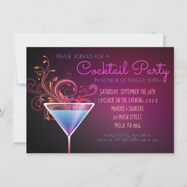 MODERN COCKTAILPARTYpartyinbjudan Inbjudningar (Framsida)