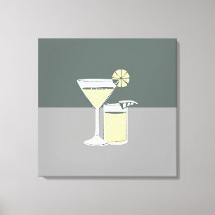 Modern Cocktails Colorblock Canvastryck