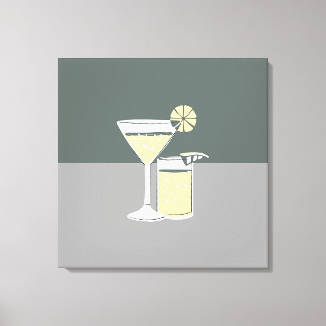 Modern Cocktails Colorblock Canvastryck (Framsida)
