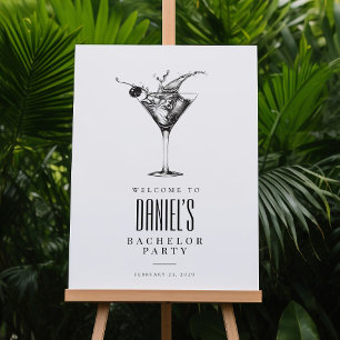 Modern Cocktails Drink Bachelor Party Välkomstskyl Poster