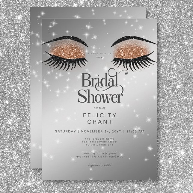 Modern Cocoa Brown Glam Ögon Möhippa Inbjudningar (Modern Cocoa Brown Glam Eyes Bridal Shower Invitation)