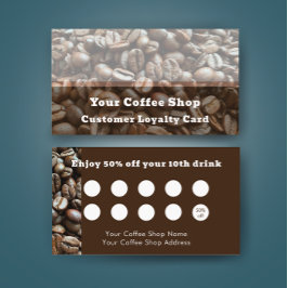 Modern Coffee Shop Discount Reward Customer Lojalitetskort