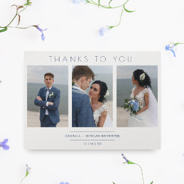 Modern Collage 3 Photos Bröllop - minimalistskript