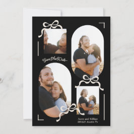 modern collage 4 foto multifoton svarta bågar spara datumet