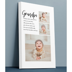 Modern Collage Best Grandpa All Beauty Gift Canvastryck