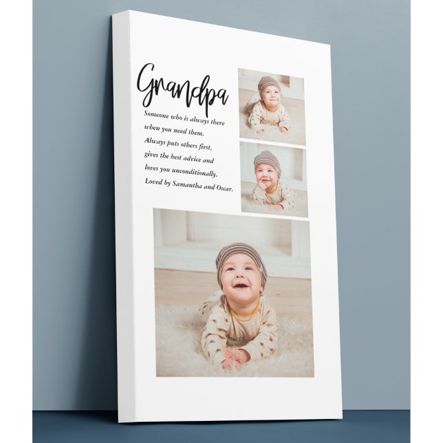 Modern Collage Best Grandpa All Beauty Gift Canvastryck (Skapare uppladdad)