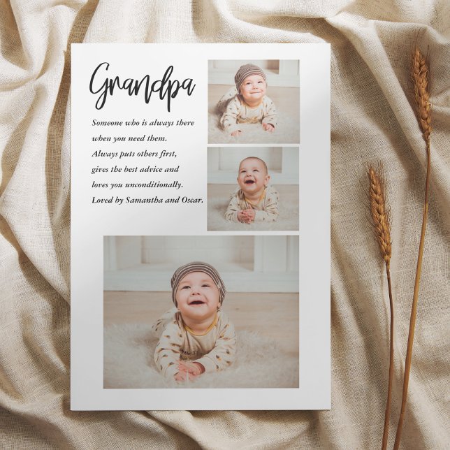 Modern Collage Best Grandpa All Beauty Gift Julkort (Skapare uppladdad)