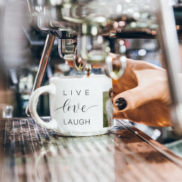 Modern Collage Couple Photo & Live Kärlek Laugh Gi Espressomugg