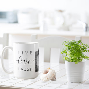 Modern Collage Couple Photo & Live Kärlek Laugh Gi Kaffemugg