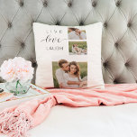 Modern Collage Couple Photo & Live Kärlek Laugh Gi Kudde<br><div class="desc">Modern Collage Couple Photo & Live Kärlek Laugh Gift</div>