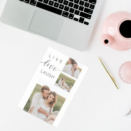 Modern Collage Couple Photo & Live Kärlek Laugh Gi Post-it Block