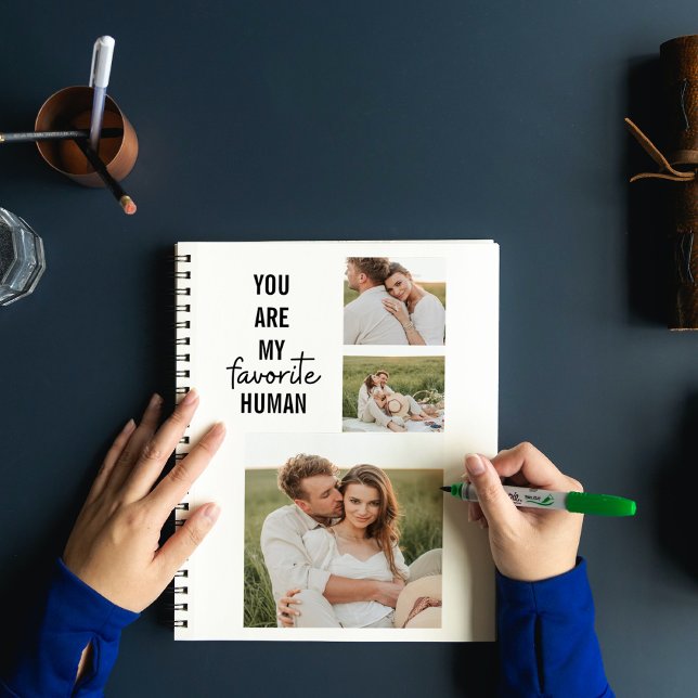 Modern Collage Couple Photo & Romantic Kärlek Quot Anteckningsbok (Skapare uppladdad)