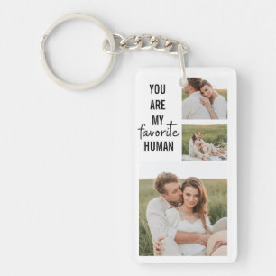 Modern Collage Couple Photo & Romantic Kärlek Quot Nyckelring