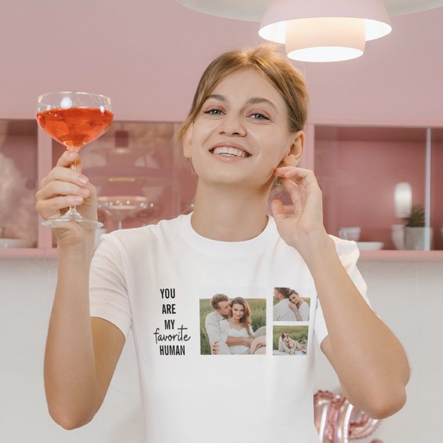 Modern Collage Couple Photo & Romantic Kärlek Quot T Shirt (Skapare uppladdad)