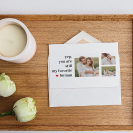 Modern Collage Couple Photo Romantic Quote Helg Vykort