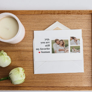 Modern Collage Couple Photo Romantic Quote Helg Vykort