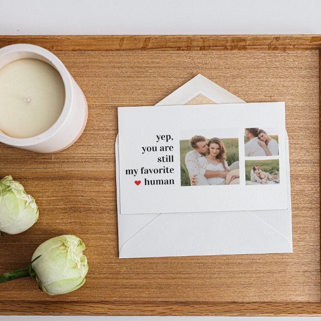 Modern Collage Couple Photo Romantic Quote Helg Vykort (Skapare uppladdad)