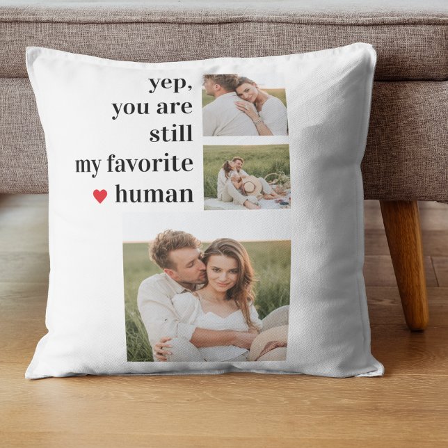 Modern Collage Couple Photo Romantic Quote Kudde (Skapare uppladdad)