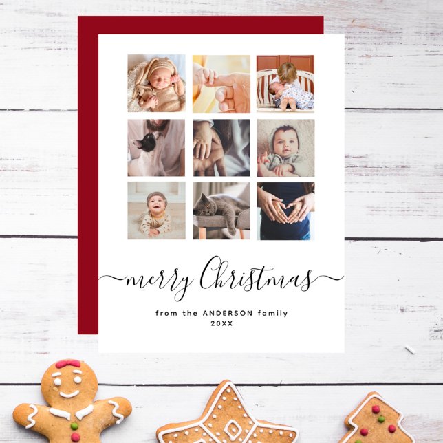 Modern Collage Familjefoto God Jul Julkort (Skapare uppladdad)
