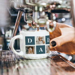 Modern Collage Far Photo & Grönt Pappa Gifts Espressomugg