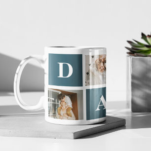 Modern Collage Far Photo & Grönt Pappa Gifts Mugg