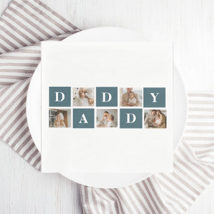 Modern Collage Far Photo & Grönt Pappa Gifts Pappersservett