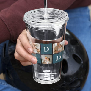 Modern Collage Far Photo & Grönt Pappa Gifts Take Away Mugg