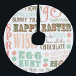 Modern collage för ord för vintagepåsktypografi julgransmatta fusklinne<br><div class="desc">Modern collage för ord för vintagepåsktypografi</div>