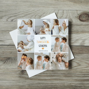 Modern Collage Foto Glad Thanksgiving Mormor Julkort