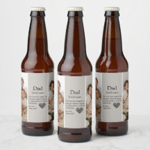 Modern Collage Gift | Pappa Photos Beer-etikett