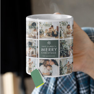 Modern collage ”God Jul” flerbilder Kaffemugg