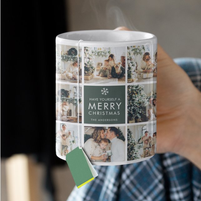 Modern collage ”God Jul” flerbilder  Kaffemugg (Skapare uppladdad)