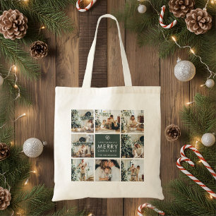 Modern collage ”God Jul” flerbilder Tygkasse