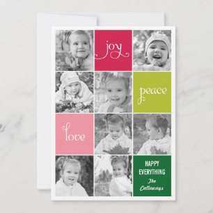 Modern Collage Helgdag Photo Card Julkort