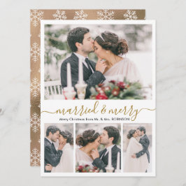 Modern Collage Married and God jul Card Julkort