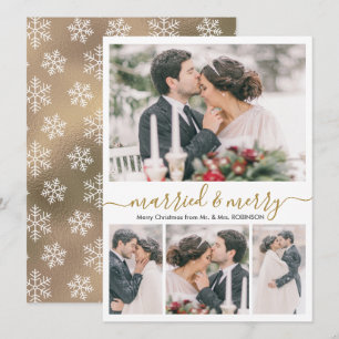 Modern Collage Married and God jul Card Julkort