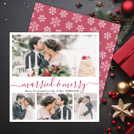 Modern Collage Married and God jul Card Julkort