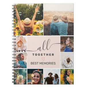 Modern collage med 10 bilder i ett rutnät med samm anteckningsbok