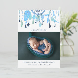 Modern Collage Photo Baby blue Dream Catcher födel Meddelande