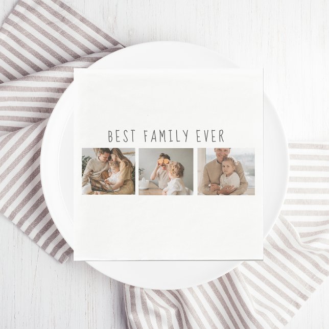 Modern Collage Photo & Best Family - någonsin bäst Pappersservett (Skapare uppladdad)