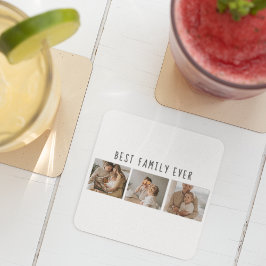 Modern Collage Photo & Best Family - någonsin bäst Underlägg Papper Kvadrat