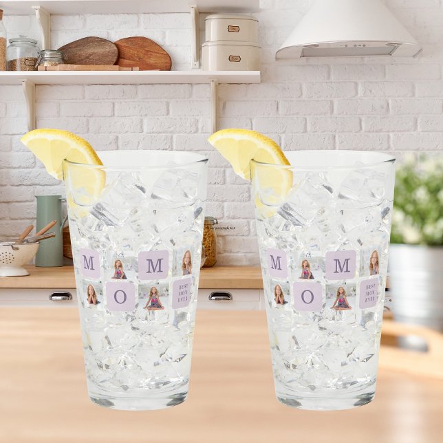 Modern Collage Photo Best Mamma Lila Gift Glaskopp (Skapare uppladdad)